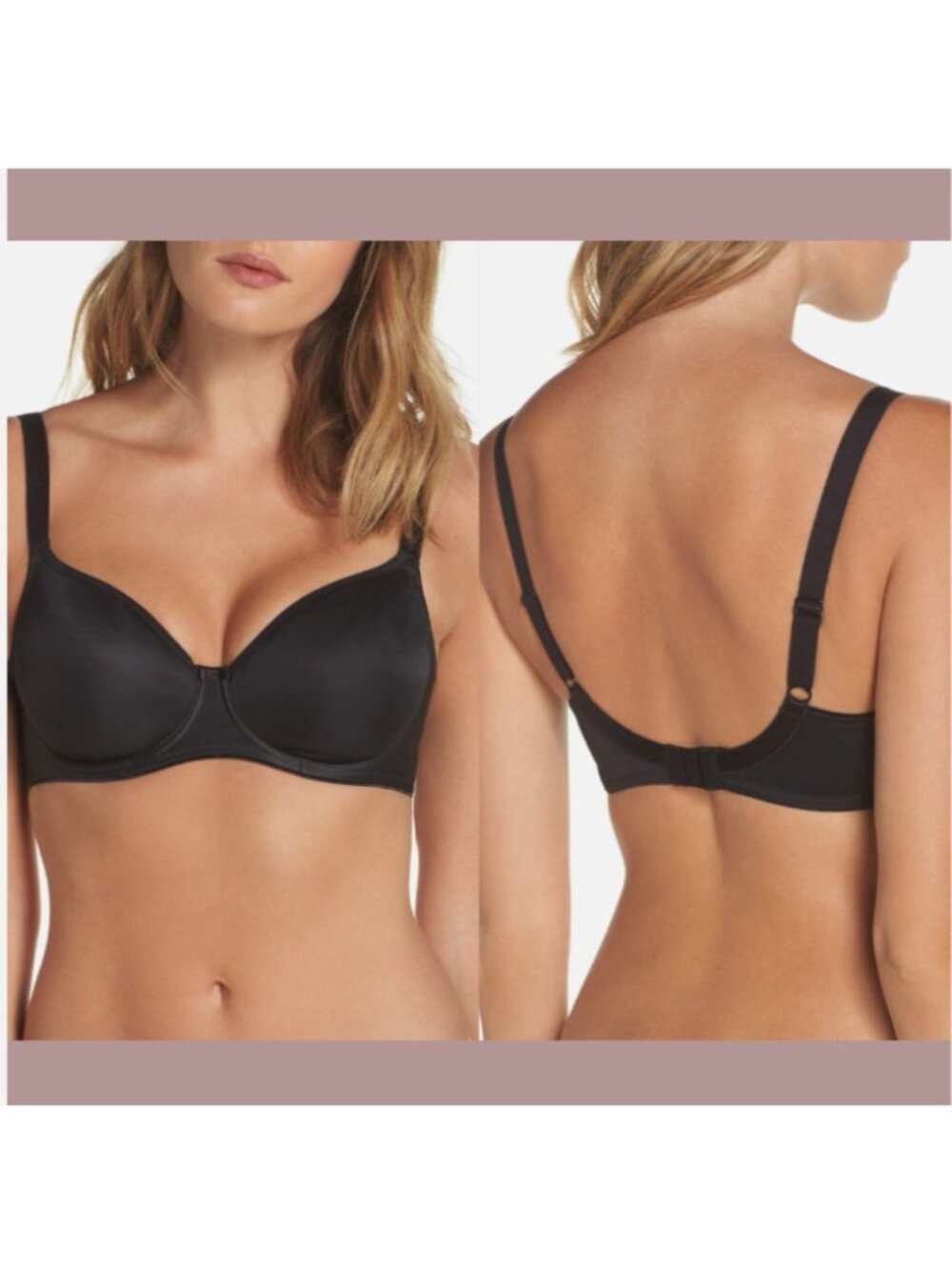 NWT Fantasie US 34GG Black Smoothing Seamless Underwire Balconette Bra #T335